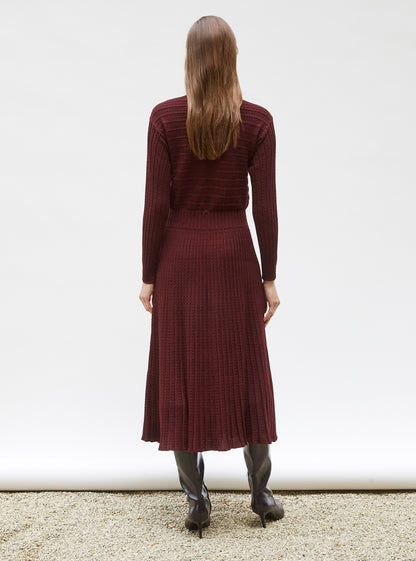robe longue maille plissée