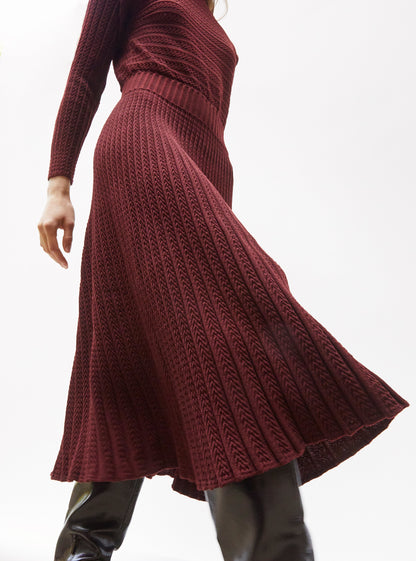 robe longue maille plissée
