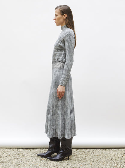robe longue maille plissée