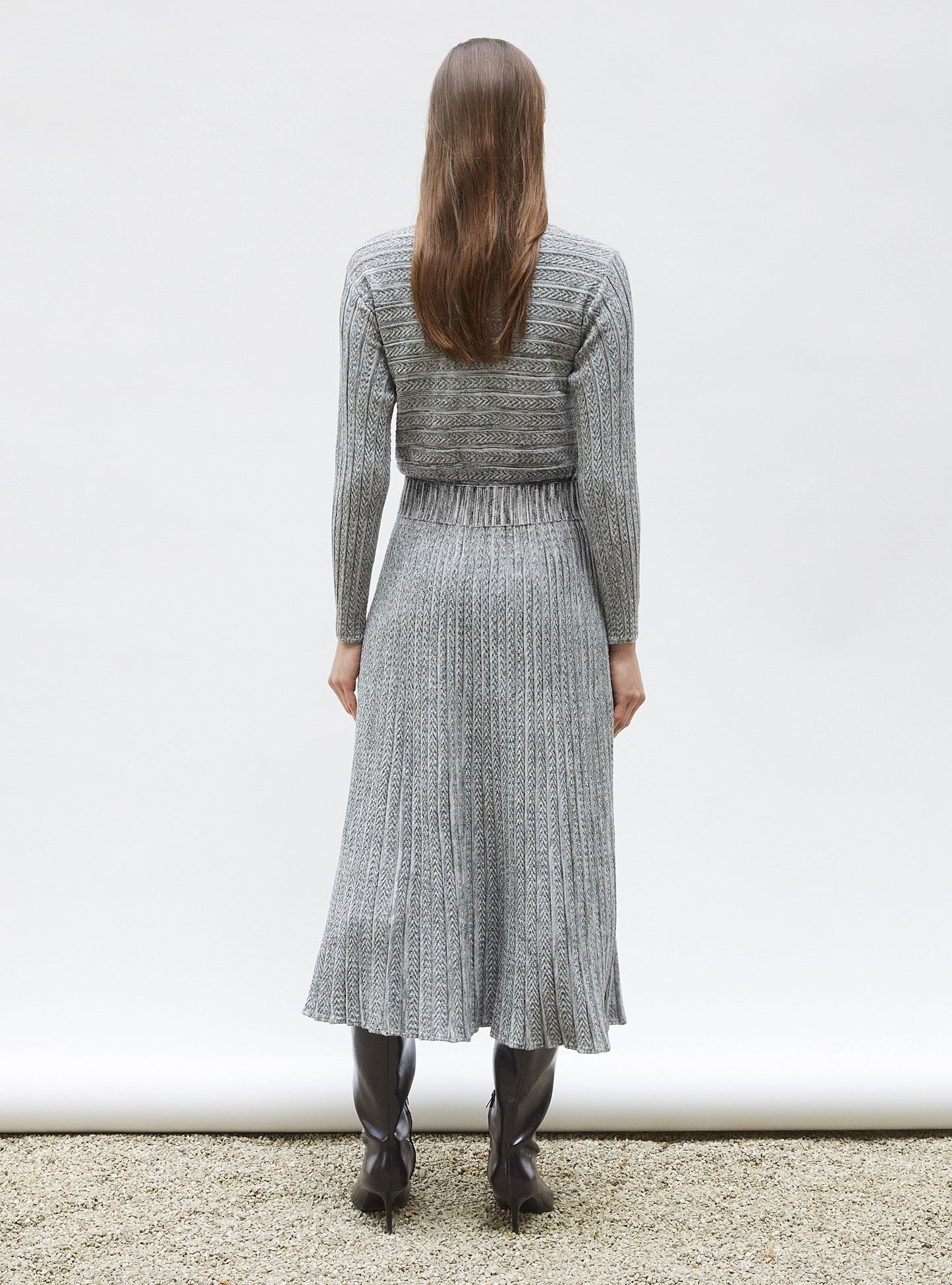 robe longue maille plissée