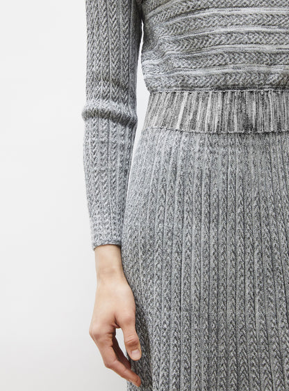 robe longue maille plissée