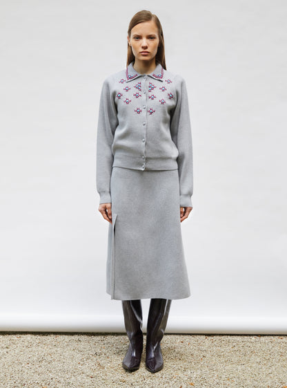 cardigan maille brodé main