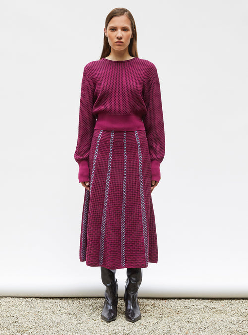 jupe en maille panier tressé