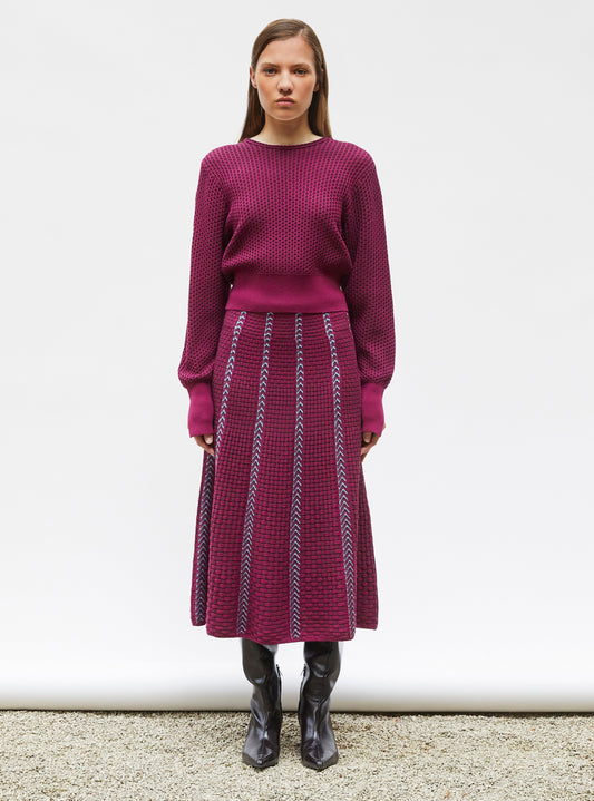 jupe en maille panier tressé
