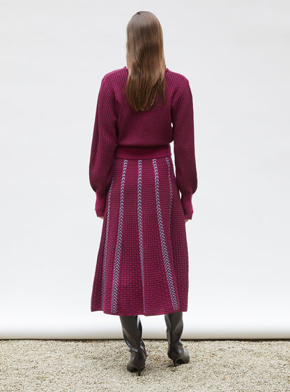 jupe en maille panier tressé