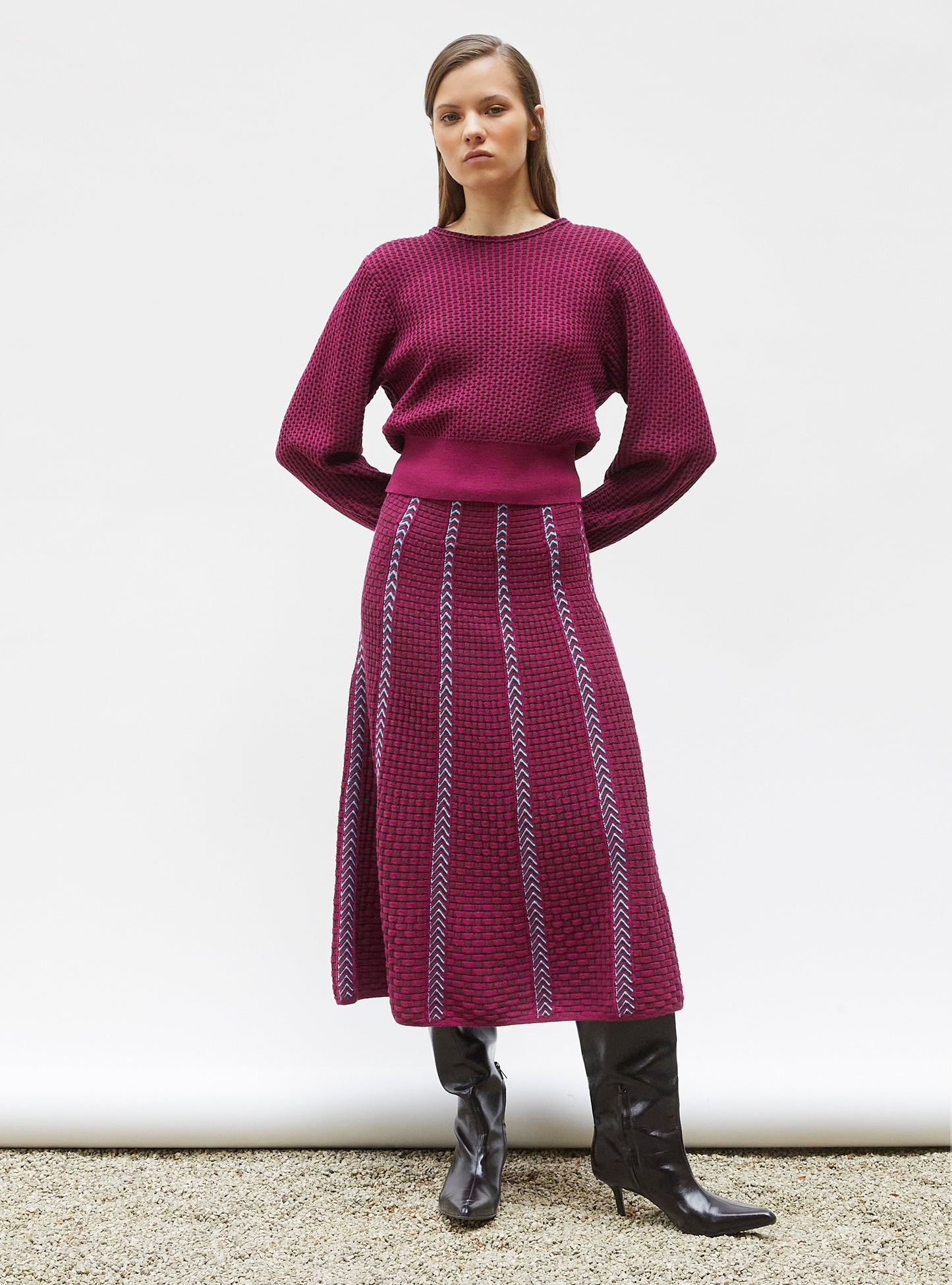 jupe en maille panier tressé