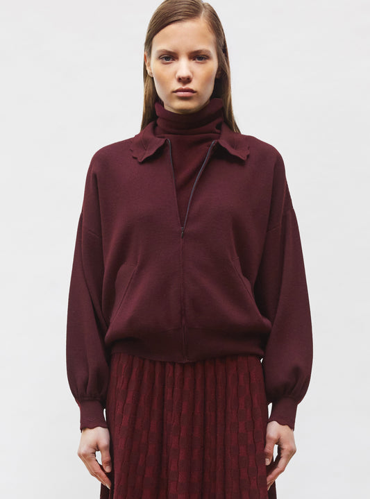 veste en maille col croquet