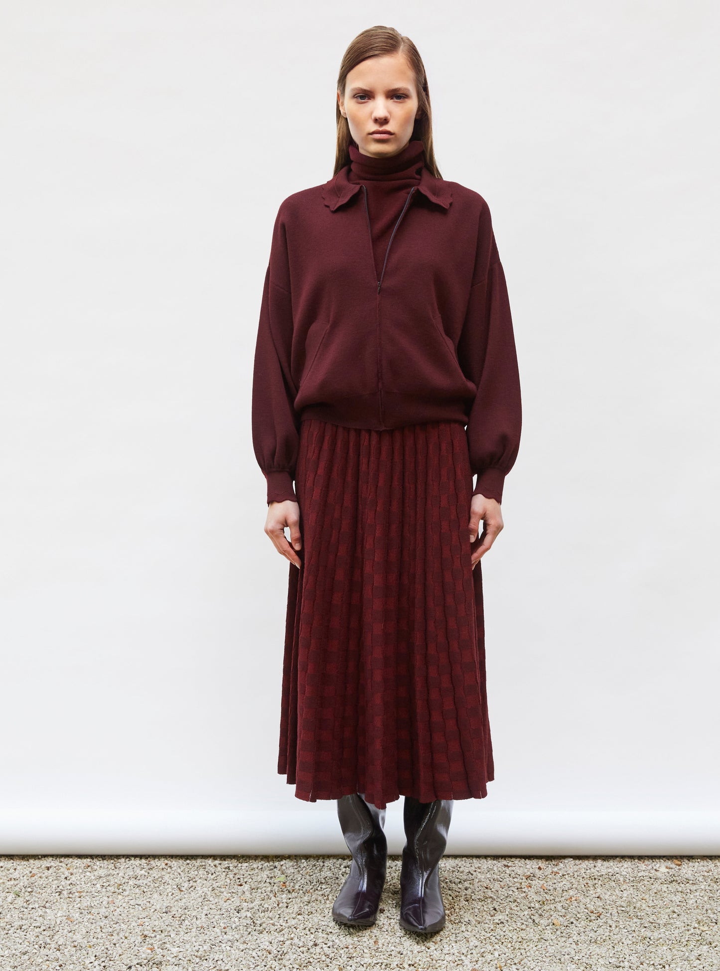 veste en maille col croquet