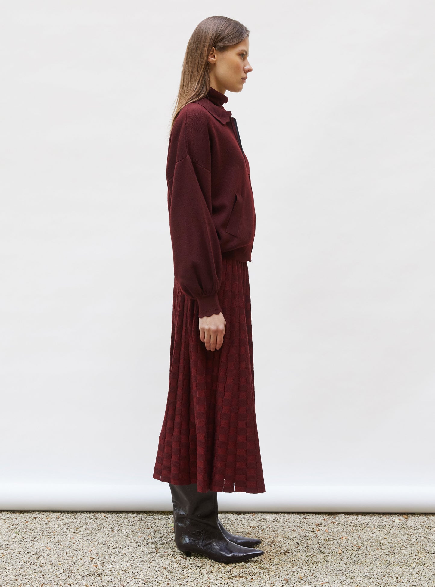 veste en maille col croquet