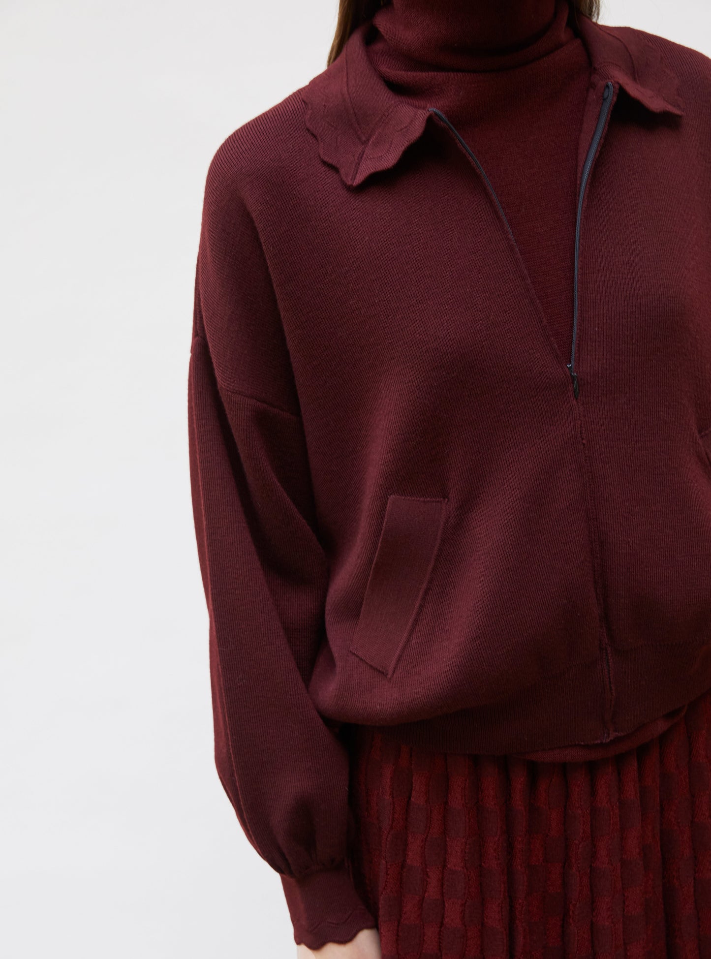 veste en maille col croquet