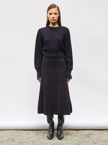 jupe en maille panier tressé