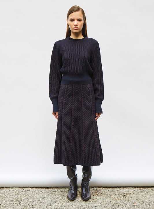 jupe en maille panier tressé