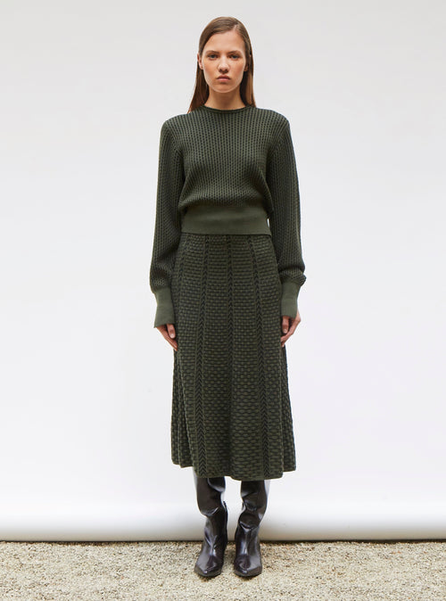 jupe en maille panier tressé
