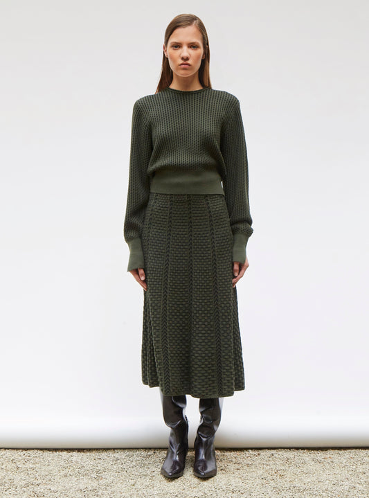 jupe en maille panier tressé