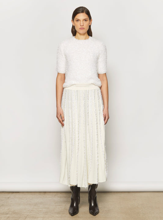 jupe longue maille plumetis