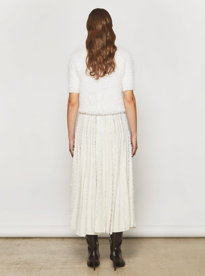jupe longue maille plumetis