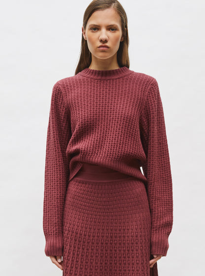 pull fin maille gaufrée
