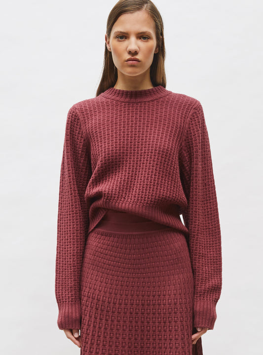 pull fin maille gaufrée
