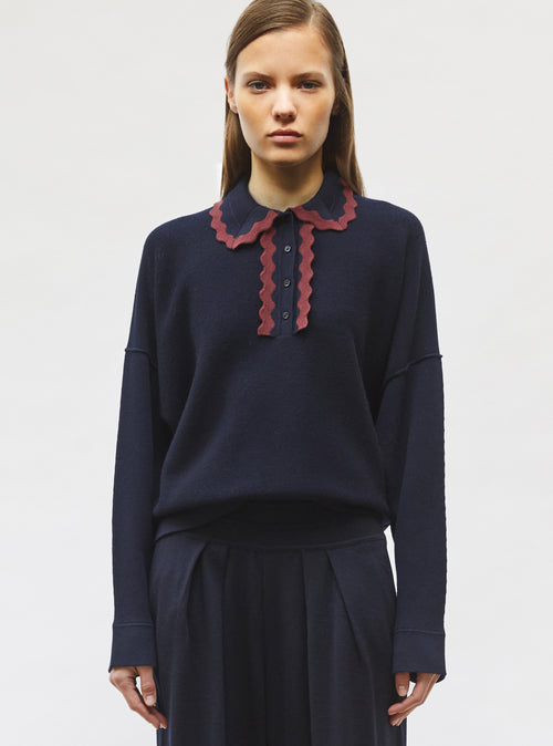chemise maille col croquet