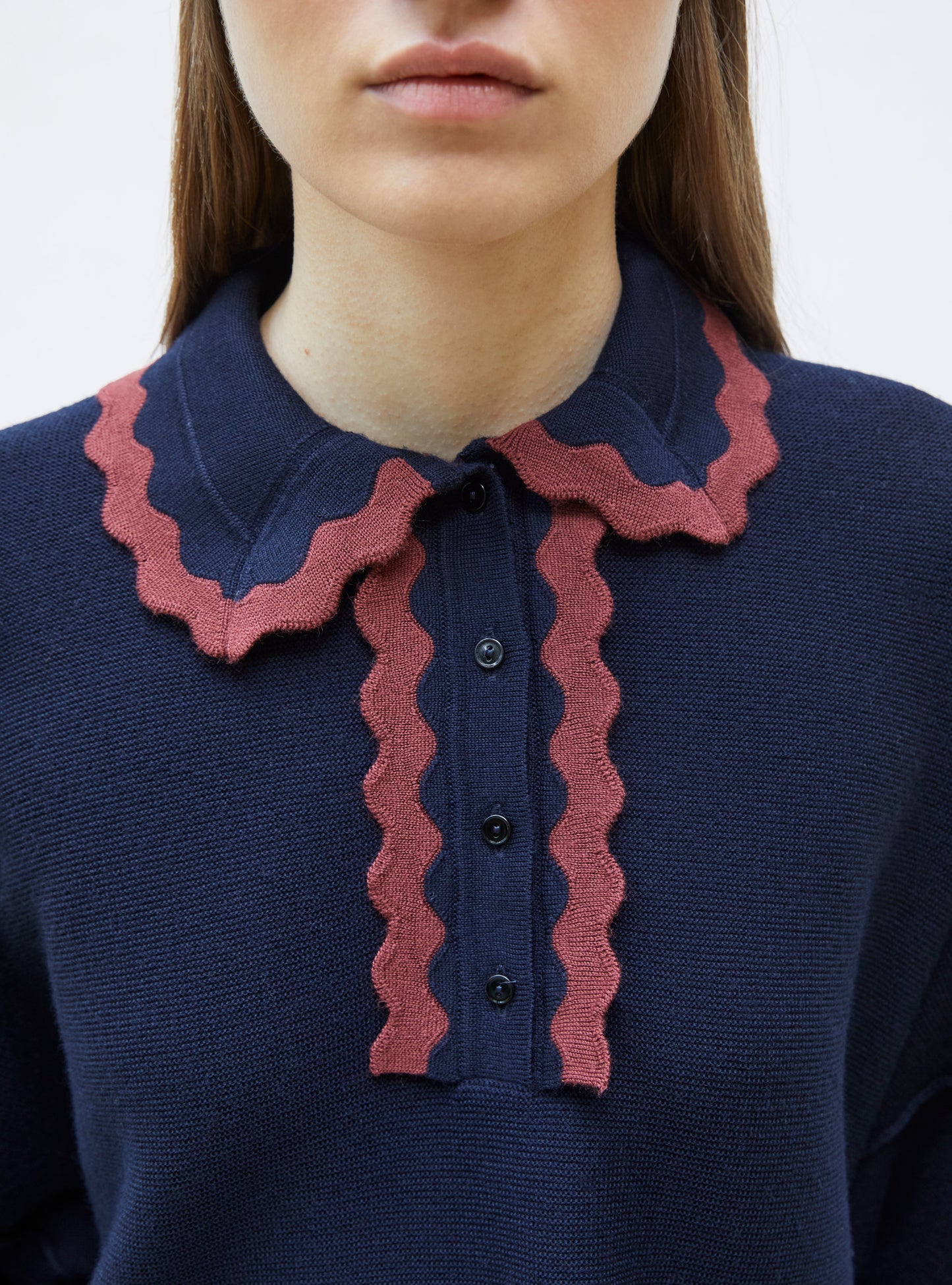 chemise maille col croquet
