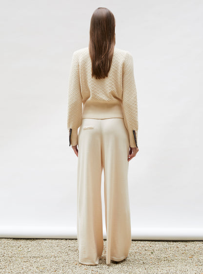 veste maille brodée main