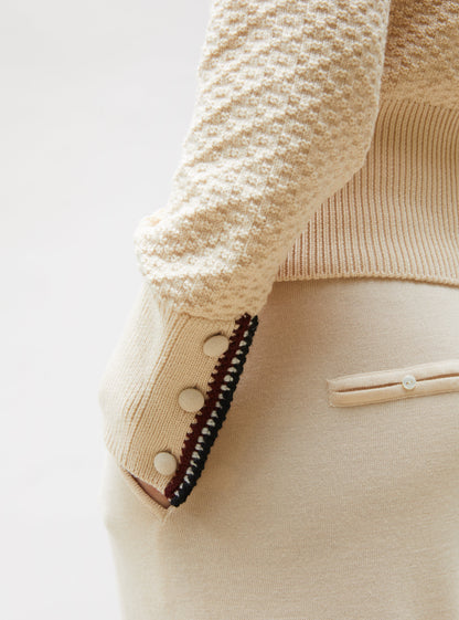 veste maille brodée main