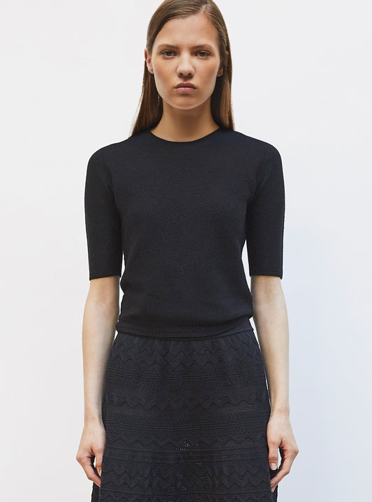 top fin maille manches coudes