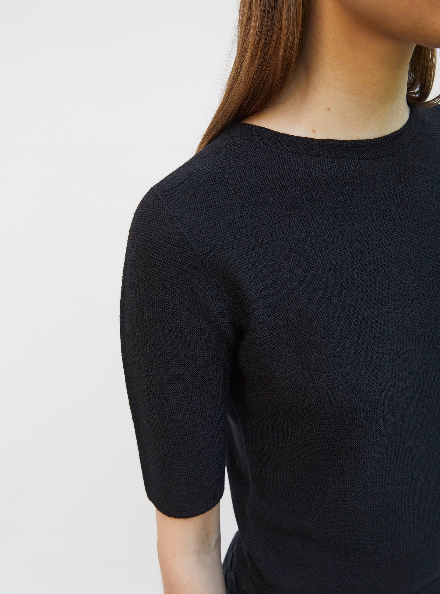 top fin maille manches coudes