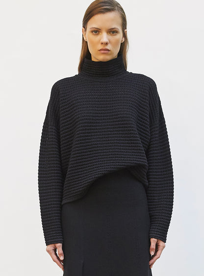 pull maille résille de laine