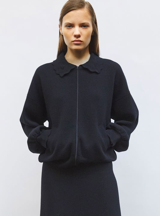 veste en maille col croquet