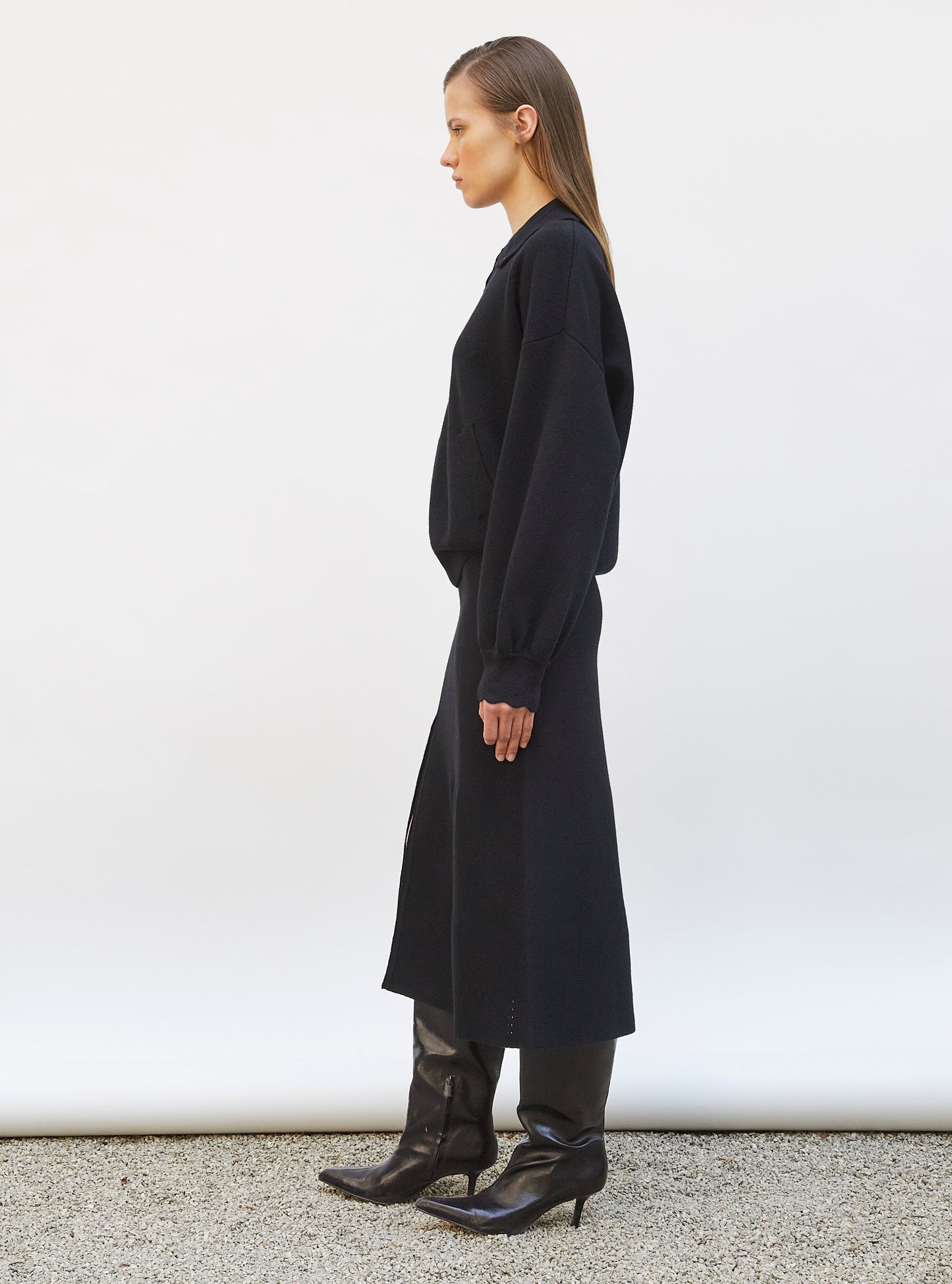veste en maille col croquet