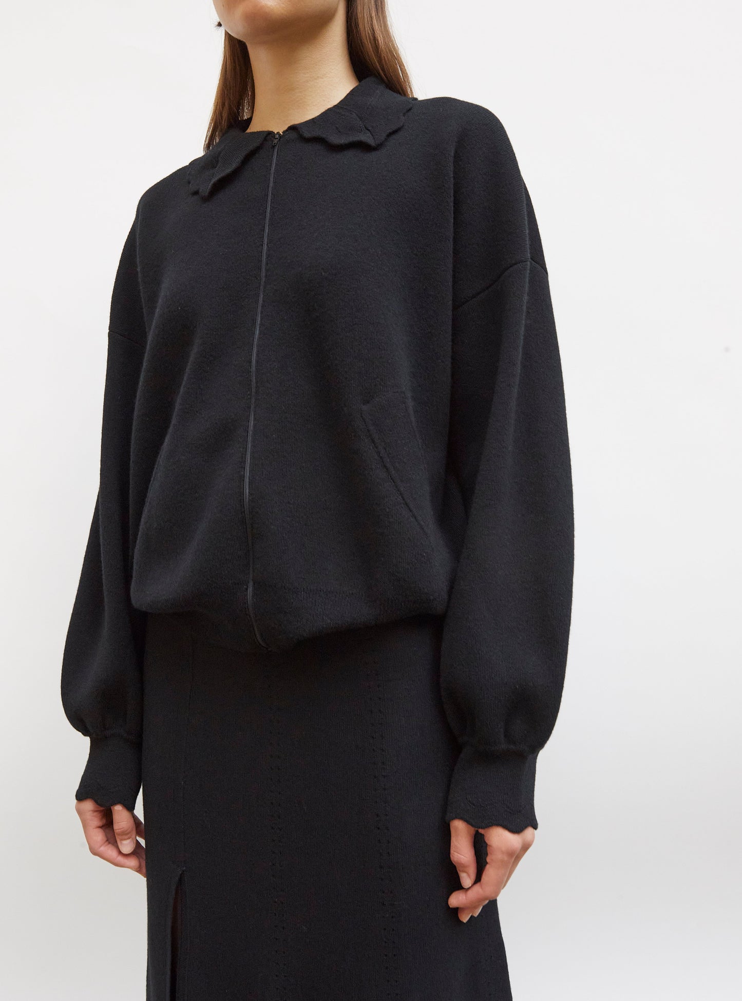 veste en maille col croquet