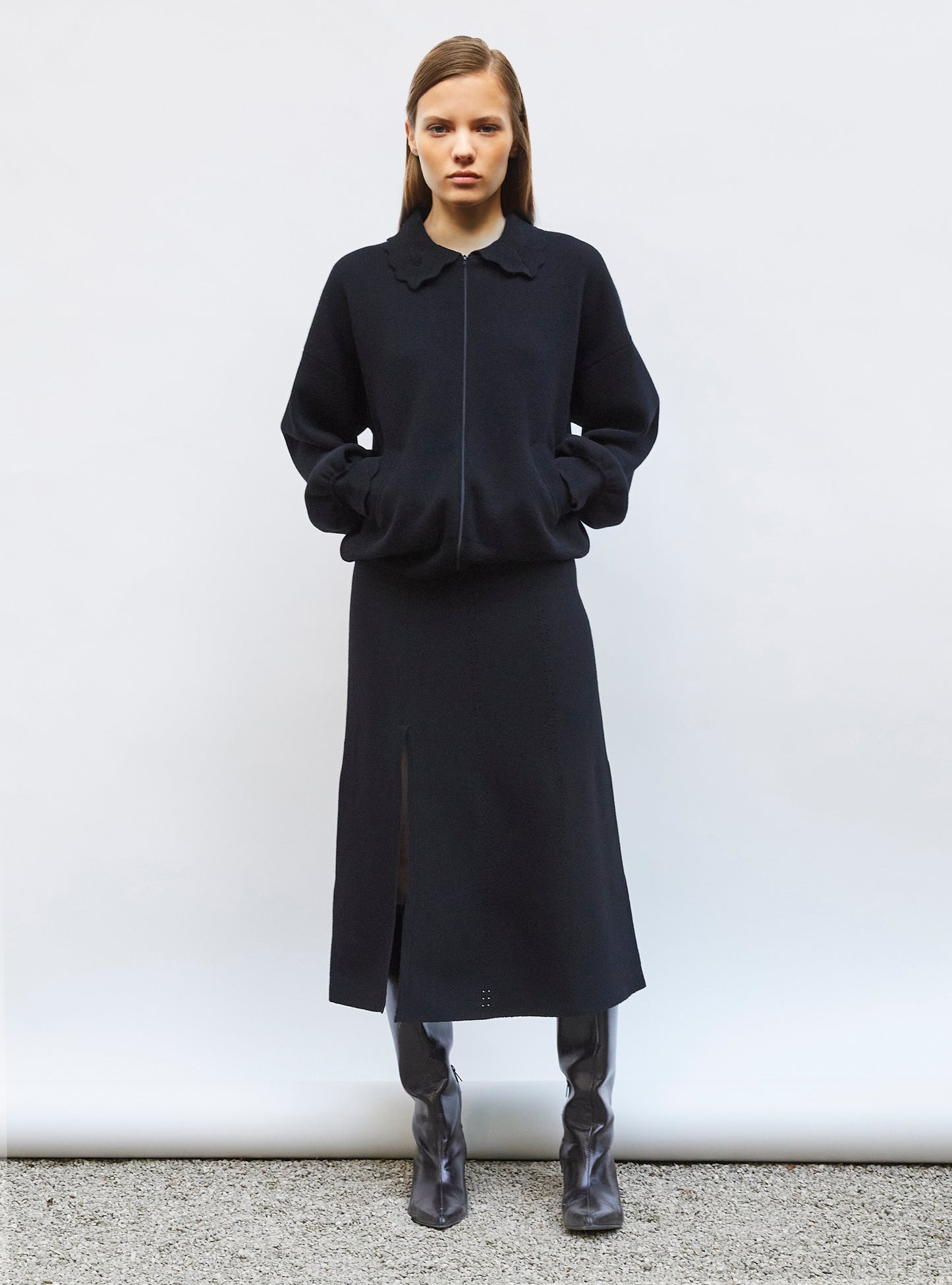 veste en maille col croquet