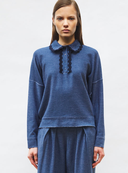 chemise maille col croquet