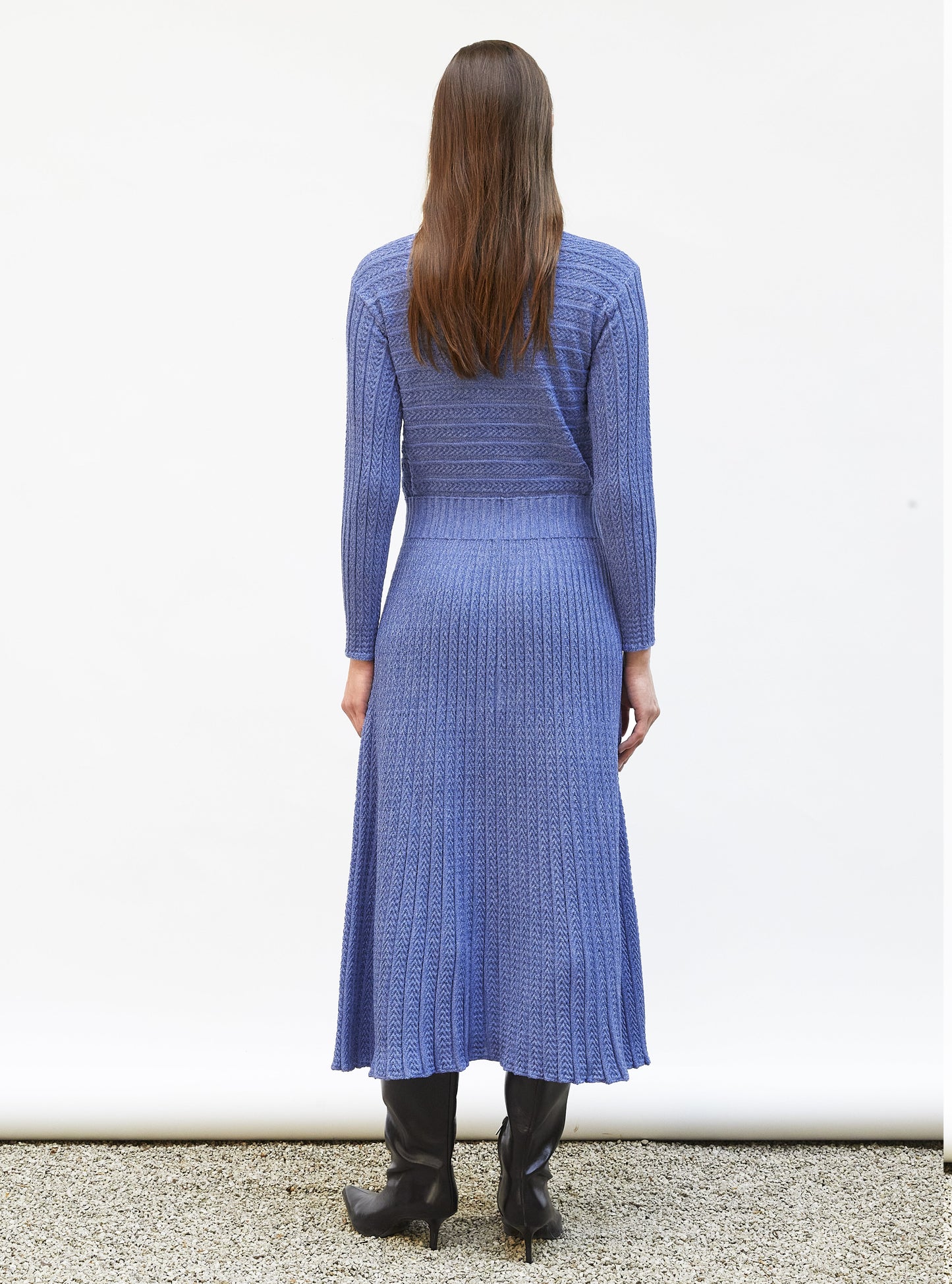 robe longue maille plissée