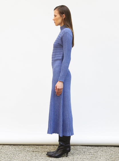 robe longue maille plissée