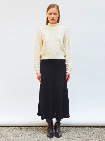 pull en maille motif floral