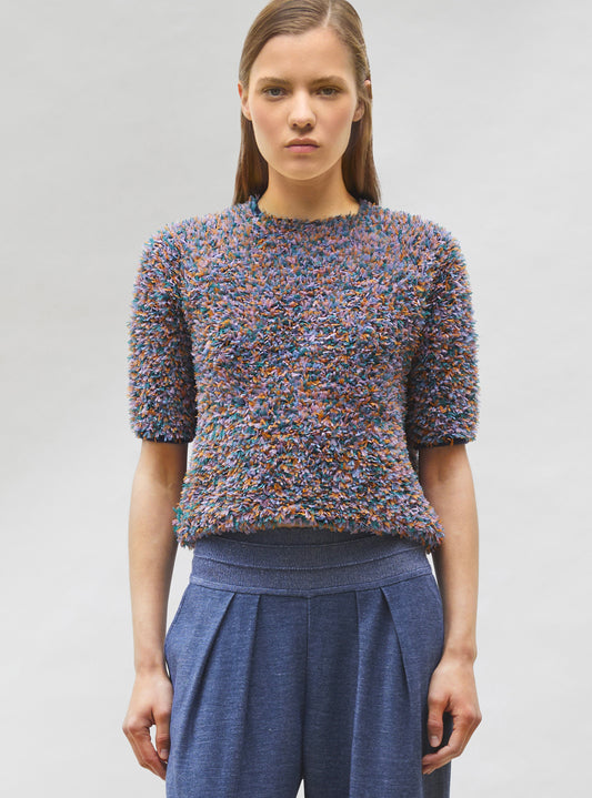 top plumetis manches coudes