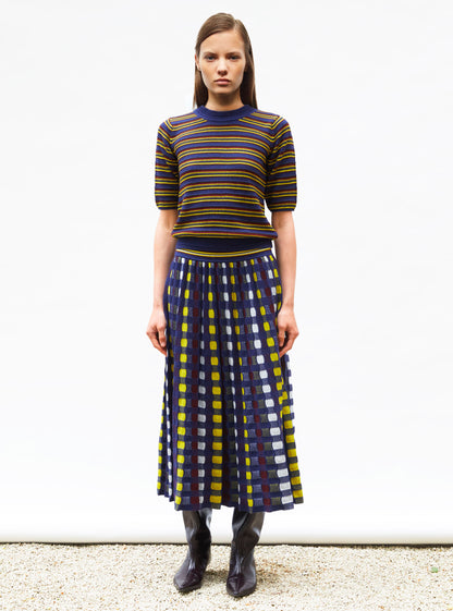 top fin maille rayée colorée
