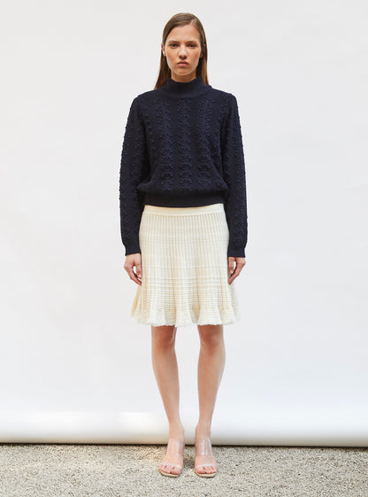 pull en maille motif floral