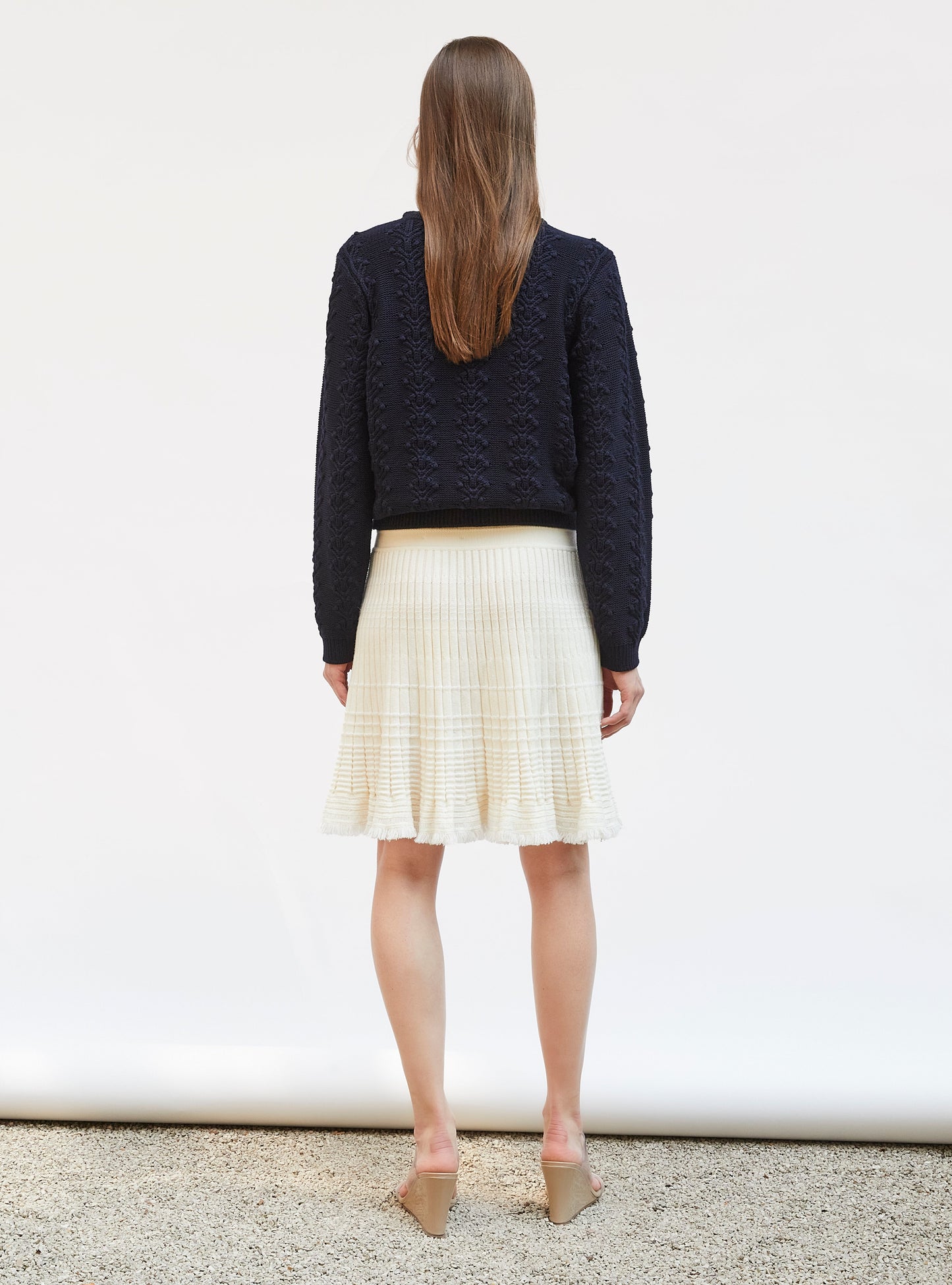 pull en maille motif floral