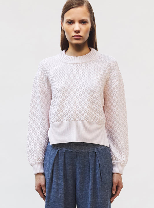 pull court maille damier