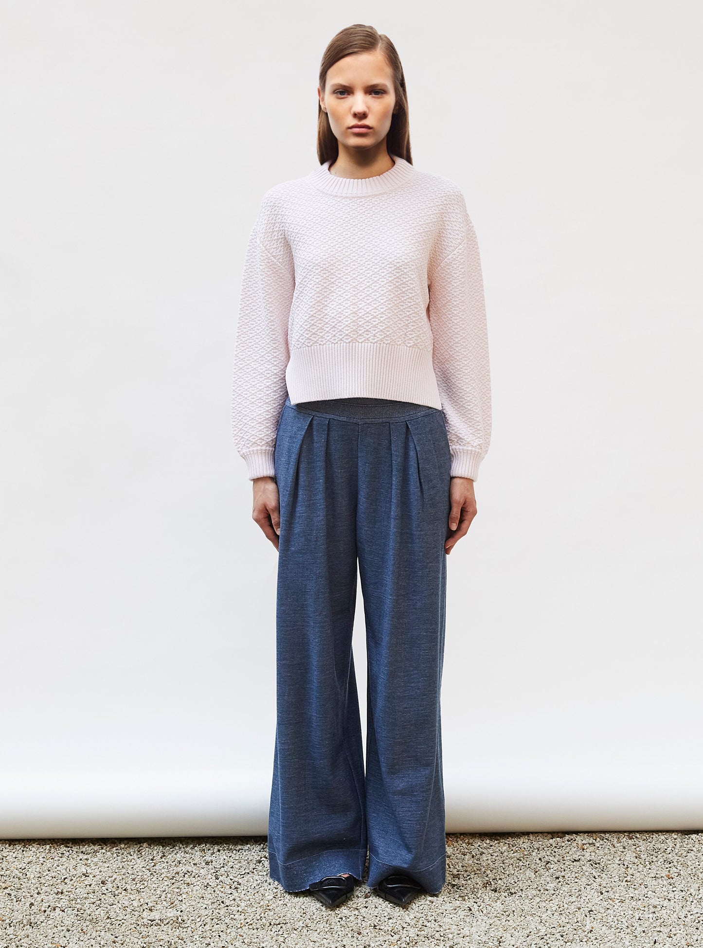 pull court maille damier