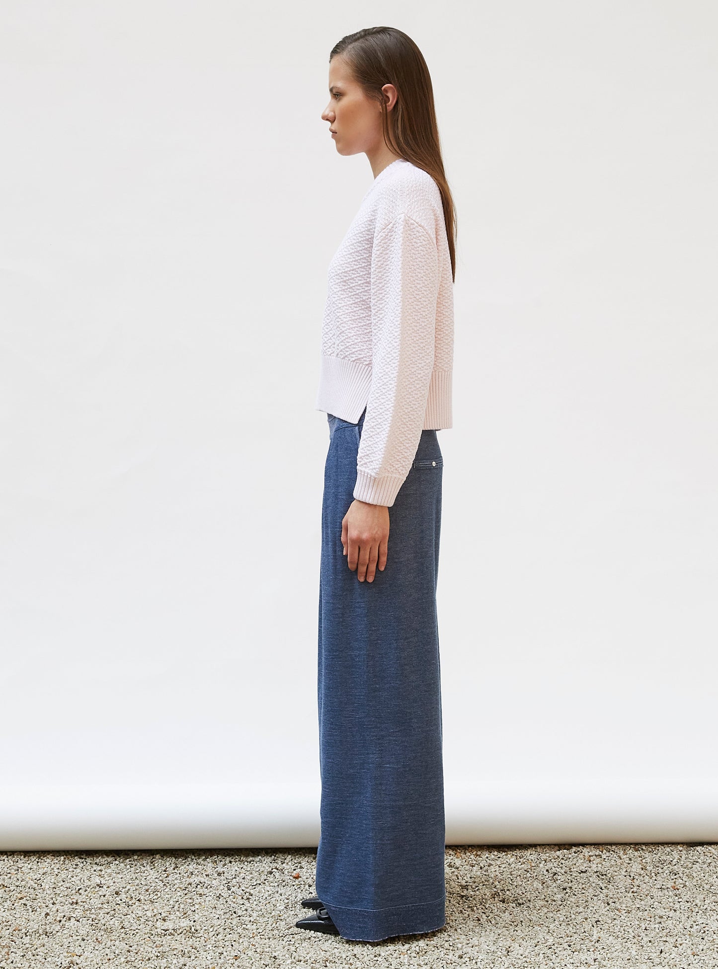 pull court maille damier