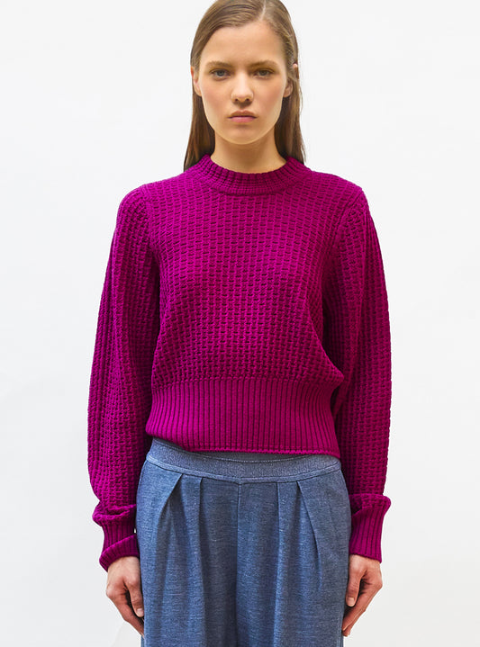 pull fin maille gaufrée