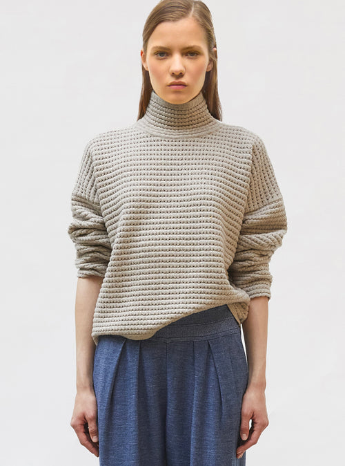 pull maille résille de laine