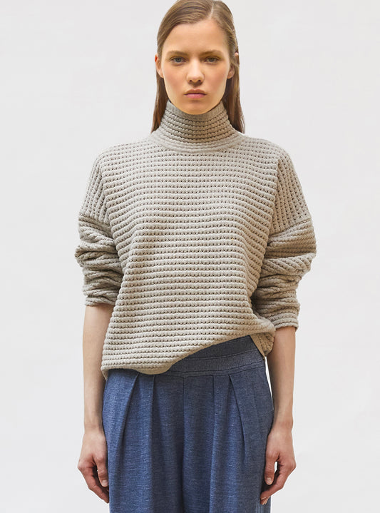pull maille résille de laine