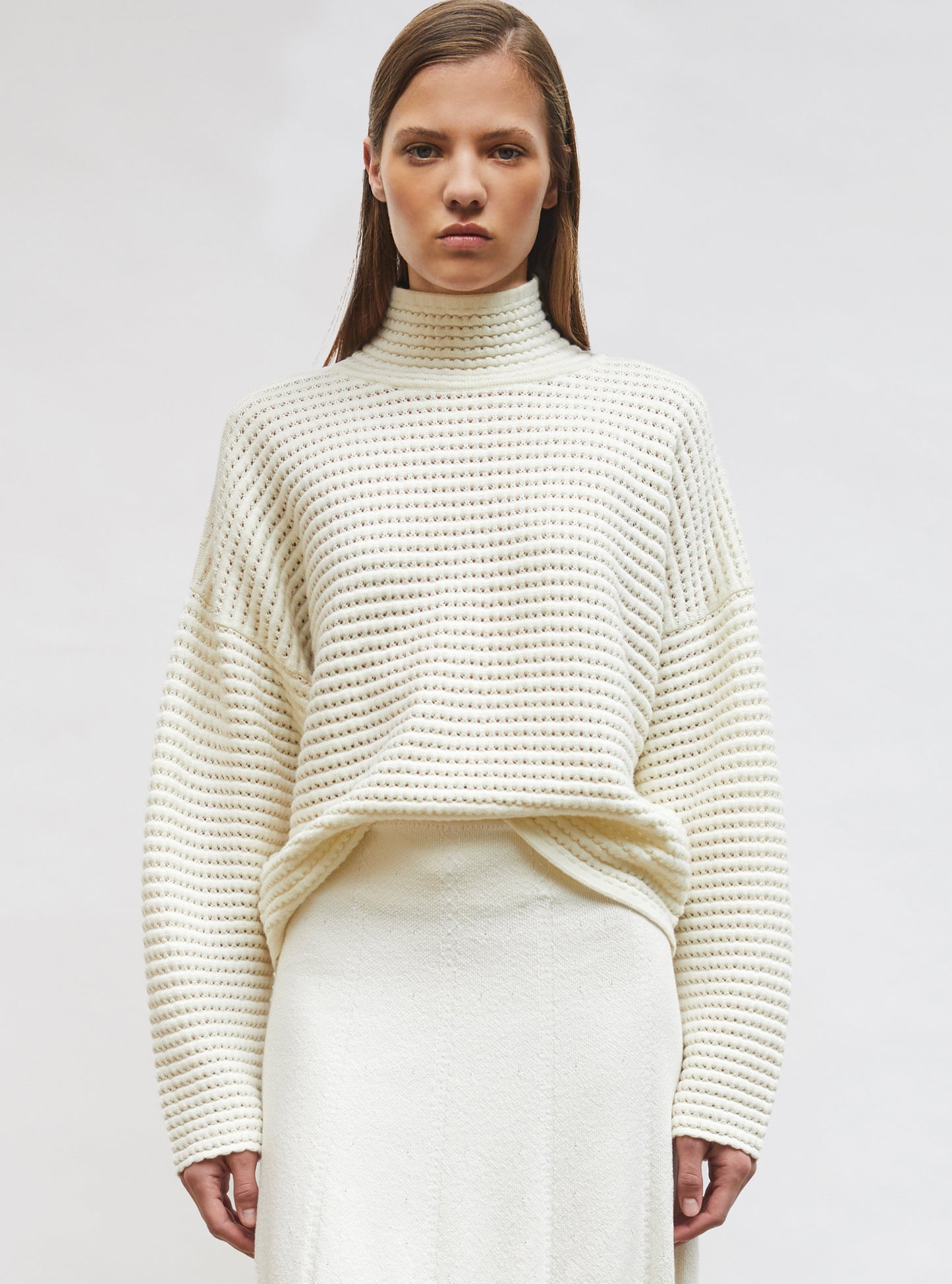 pull maille résille de laine