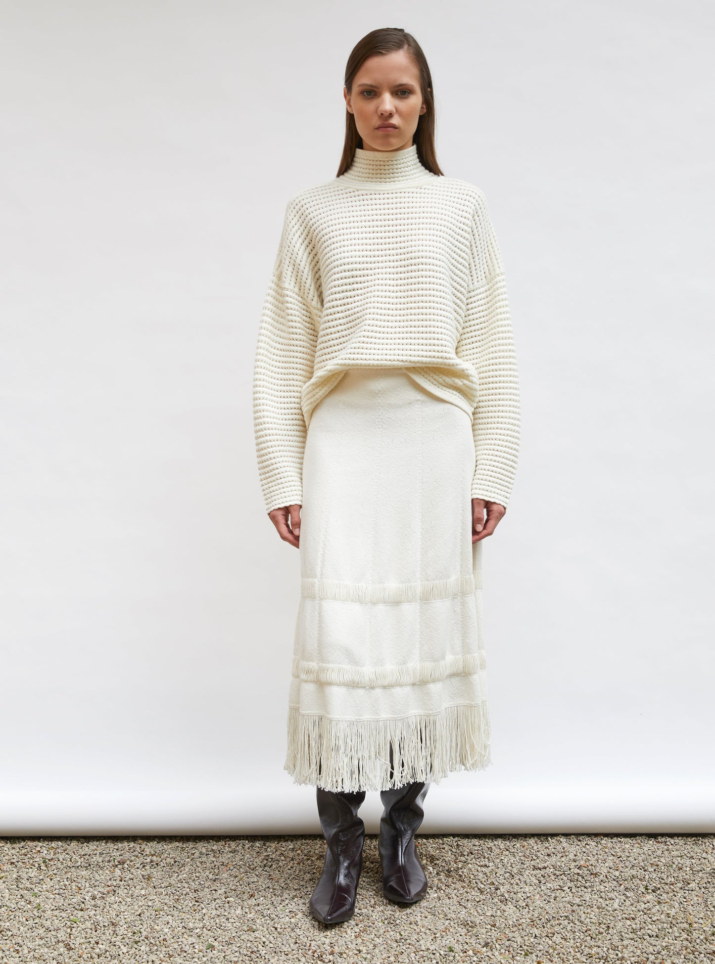 pull maille résille de laine