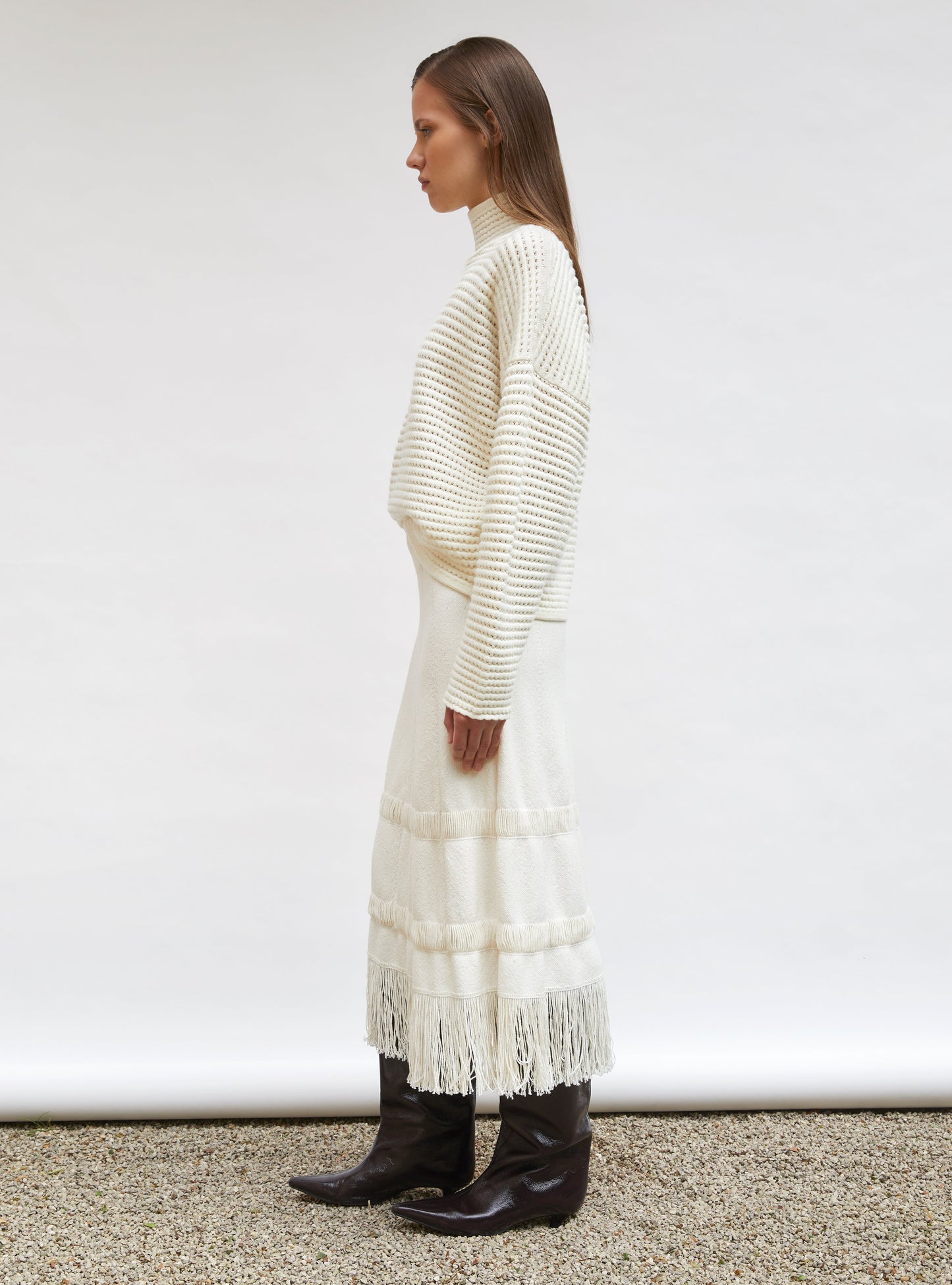 pull maille résille de laine